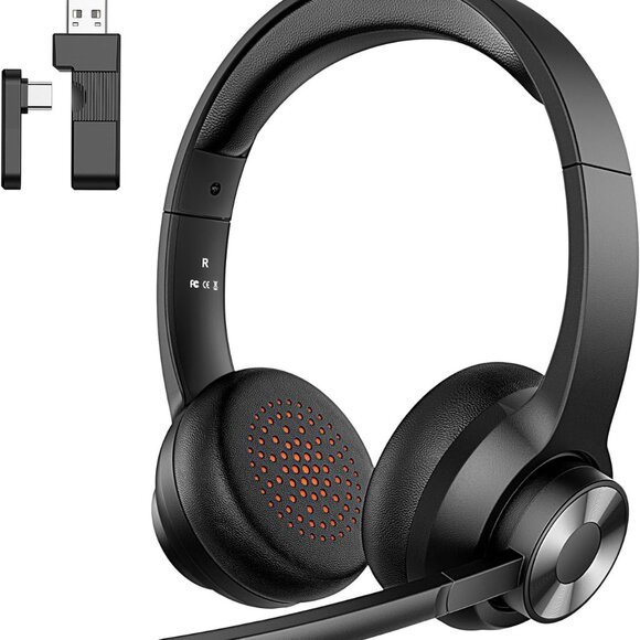 Wireless Headset with Mic for Work, Bluetooth 5.4 Office Headset with Al Noise C - Picture 1 of 9